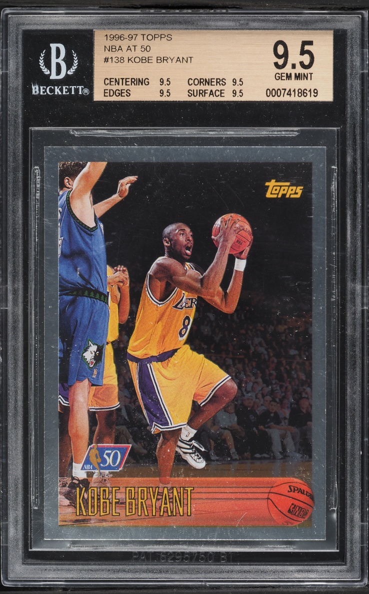 1996 Topps NBA 50th Kobe Bryant ROOKIE #138 BGS 9.5 GEM MINT