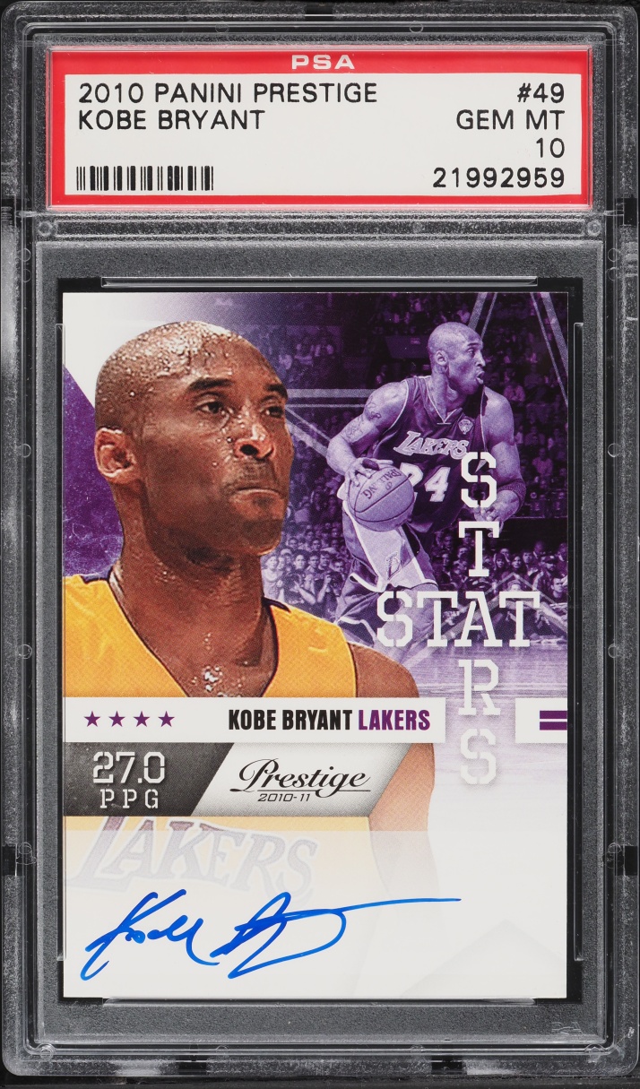 2010 Panini Prestige Kobe Bryant AUTO /25 #49 PSA 10 GEM MINT