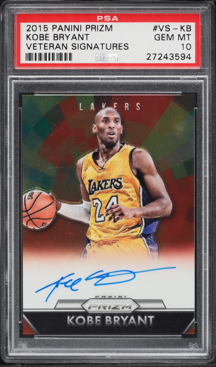 2015 Panini Prizm Veteran Signatures Kobe Bryant AUTO /150 #VS-KB PSA 10 GEM MINT