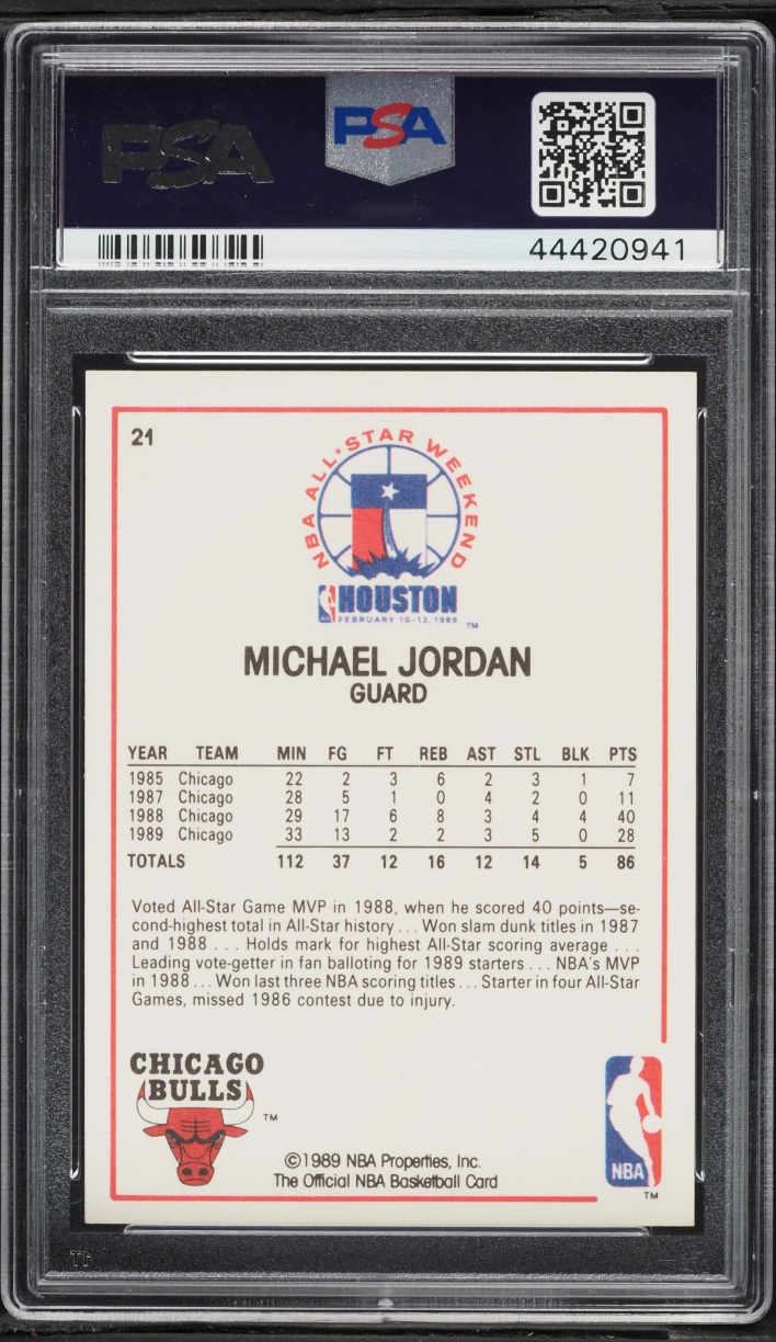 1989 Hoops Michael Jordan ALL-STAR #21 PSA 10 GEM MINT - Photo 2