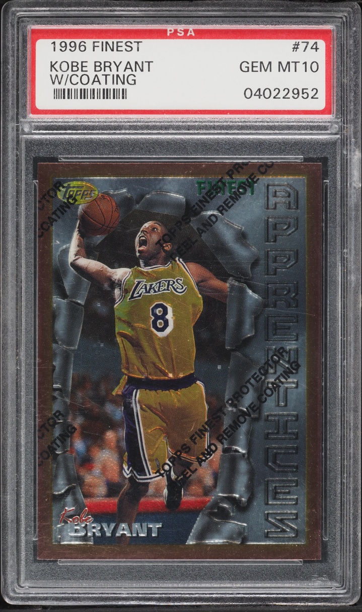 1996 Finest Basketball w/ Coating Kobe Bryant ROOKIE #74 PSA 10 GEM MINT