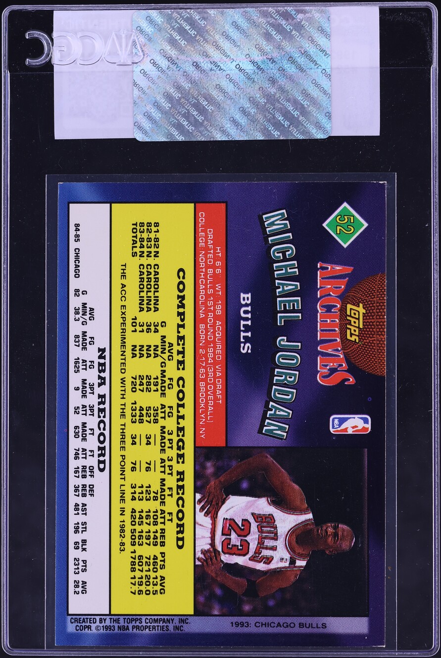1992 Topps Archives Michael Jordan #52 CGC AUTH