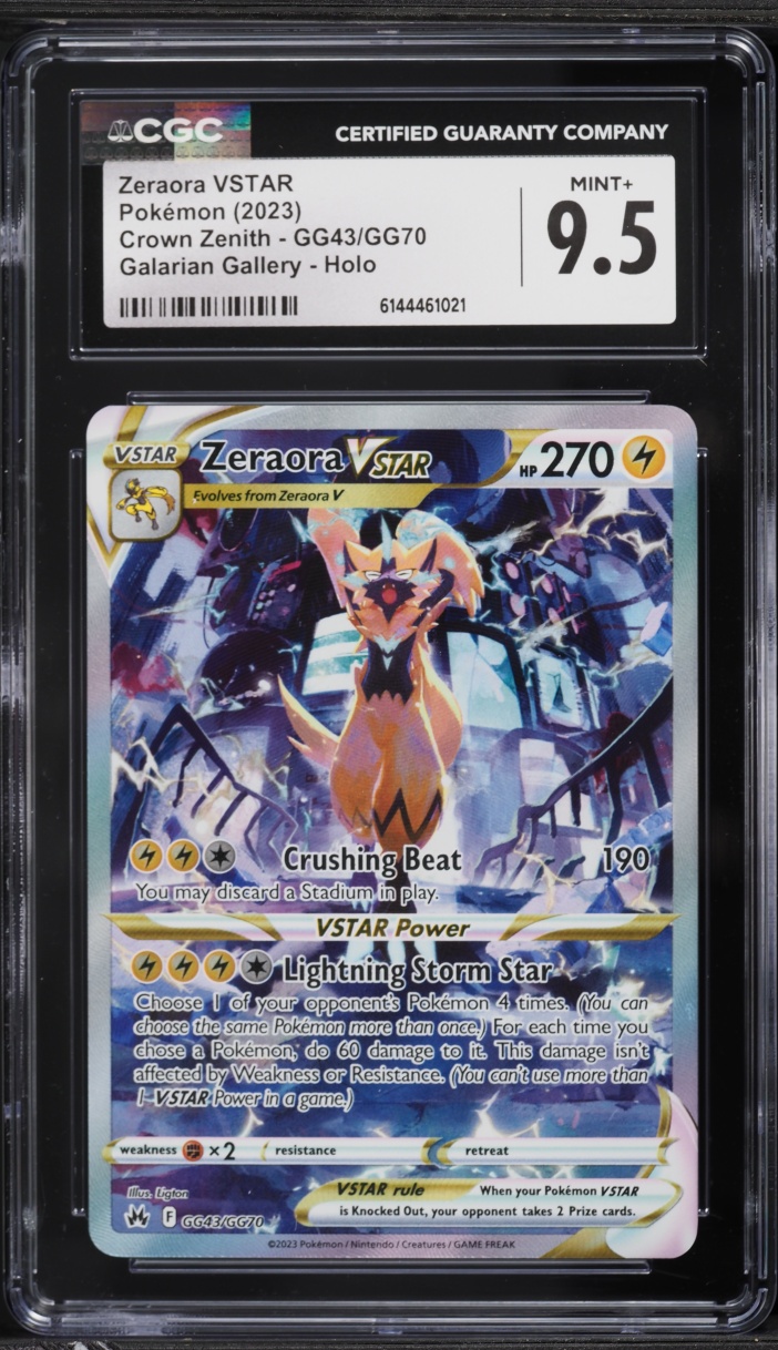2023 Pokemon SWSH Crown Zenith Galarian Gallery Alt Art Zeraora VSTAR #GG43 CGC 9.5 MINT+