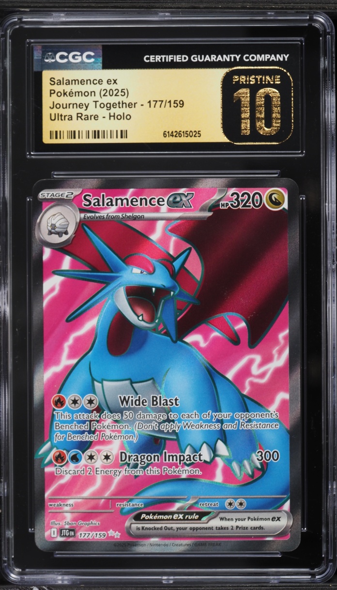 2025 Pokemon Scarlet & Violet Journey Together Full Art Salamence EX #177 CGC 10 PRISTINE