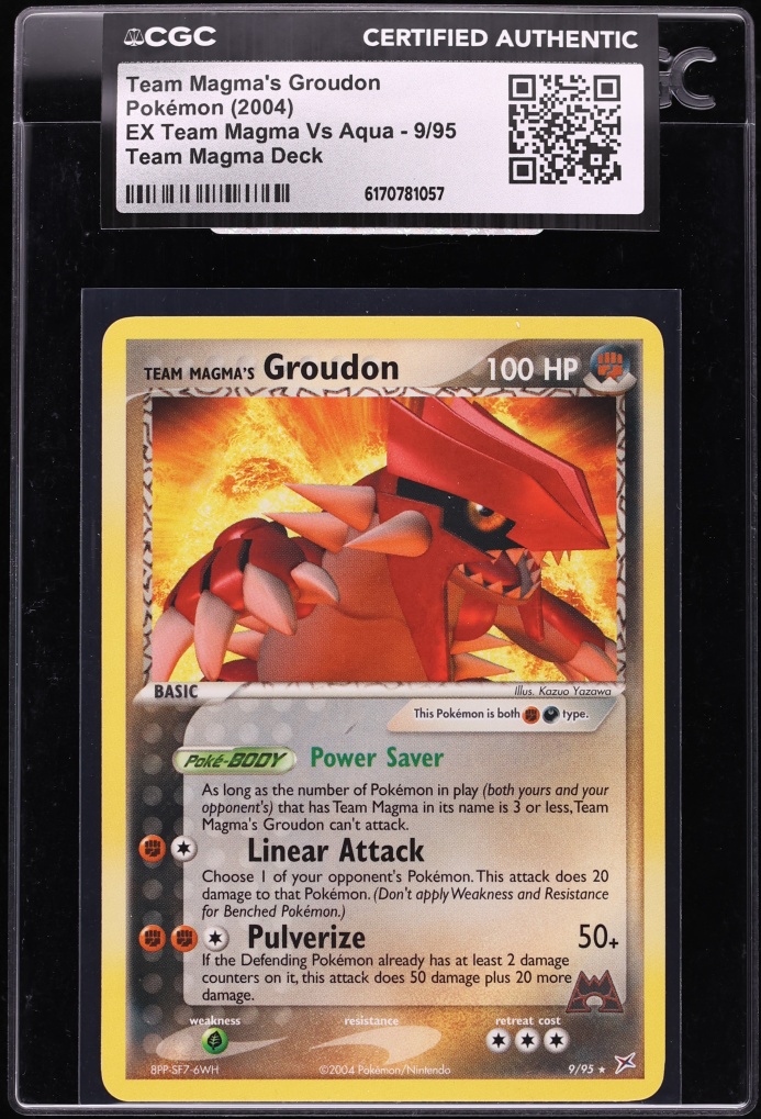 2004 Pokemon EX Team Magma Vs Aqua Team Magma's Groudon #9 CGC AUTH