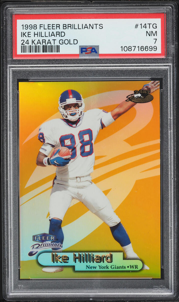 1998 Fleer Brilliants 24 Karat Gold Ike Hilliard 1/24 #14TG PSA 7 NRMT