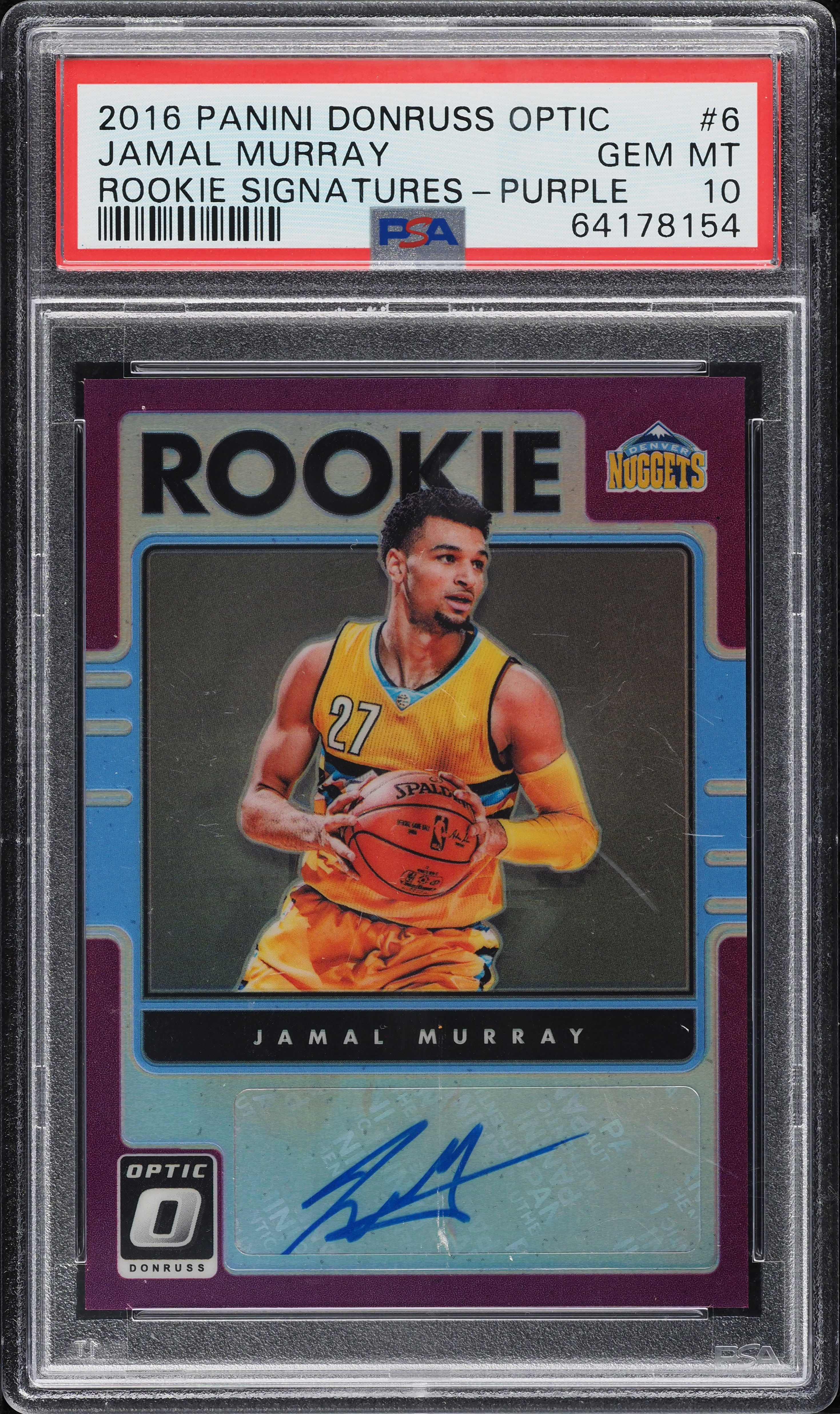 その他 2016 Donruss Jamal murray RC PSA 10 2016 Panini Donruss Optic Jamal Murray Rookie Card PSA 10