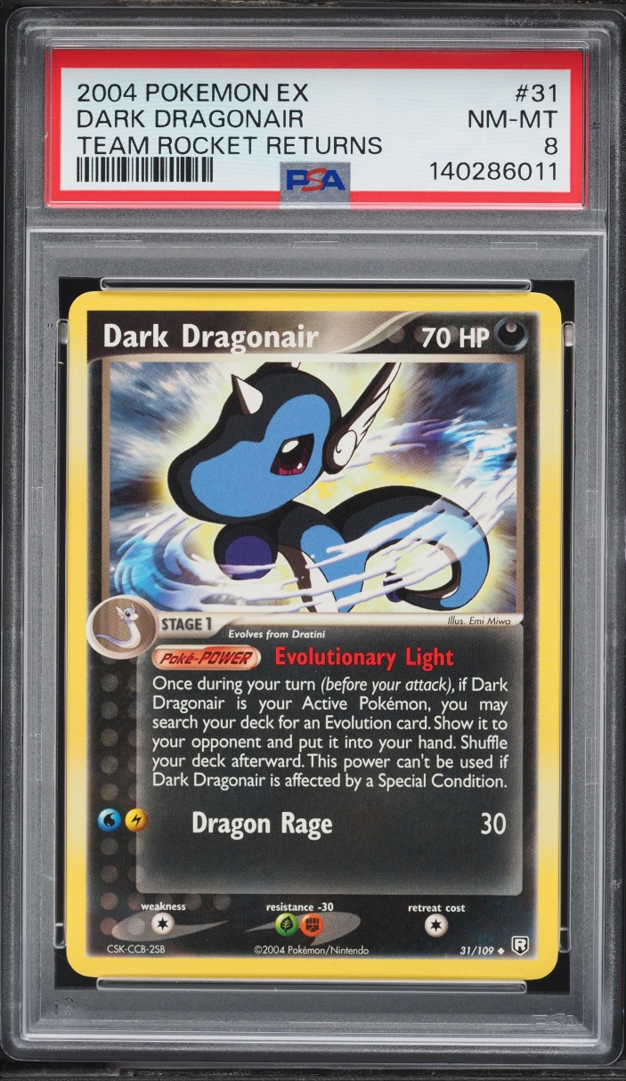 2004 Pokemon EX Team Rocket Returns Dark Dragonair #31 PSA 8 NM-MT