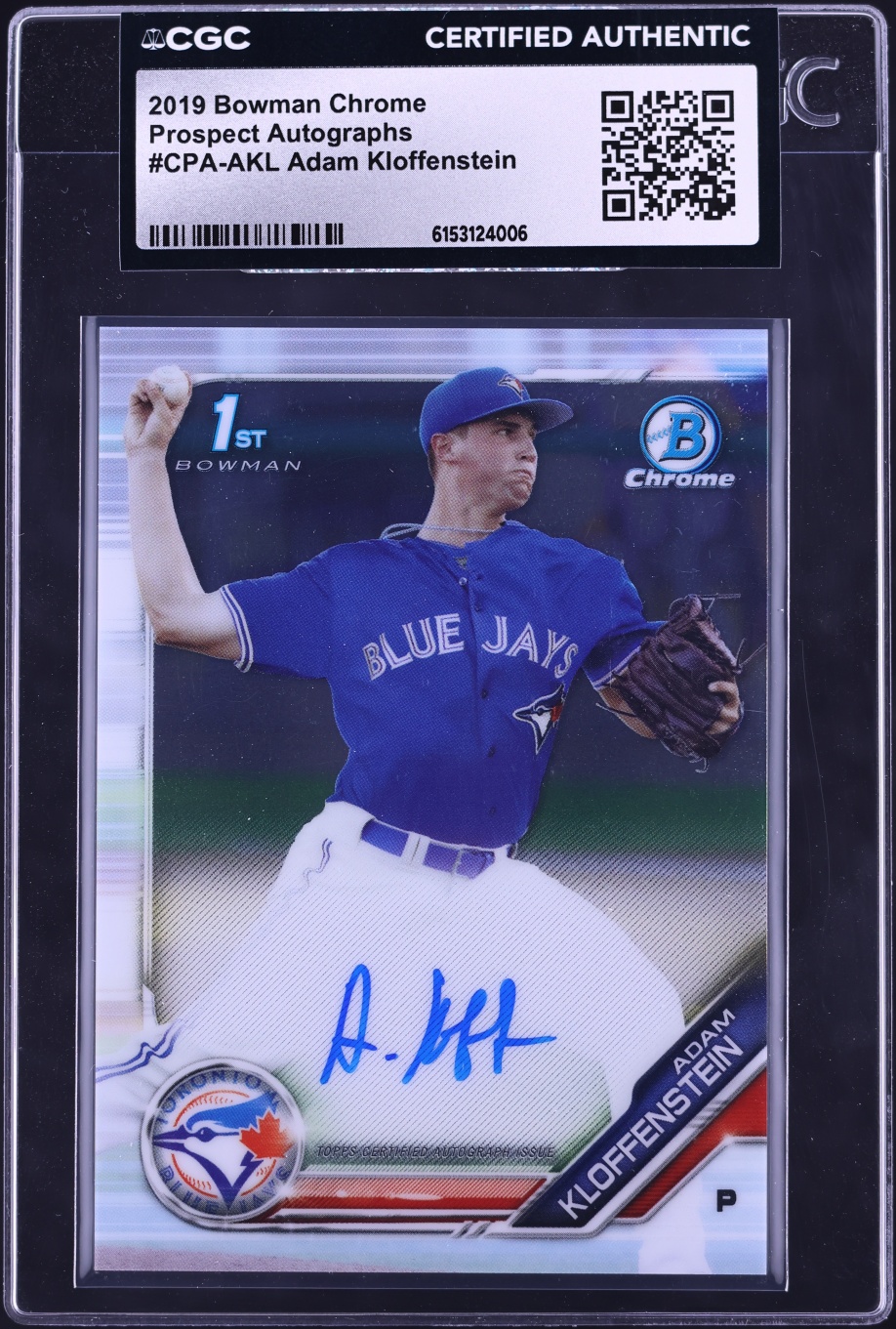 2019 Bowman Chrome Adam Kloffenstein PROSPECT AUTO #CPA-AKL CGC AUTH