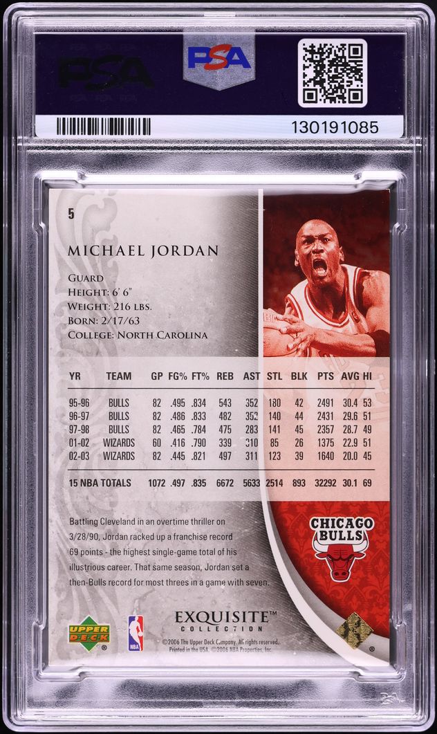 2005 Exquisite Collection Rainbow Michael Jordan 1/1 #5 PSA 6 EXMT