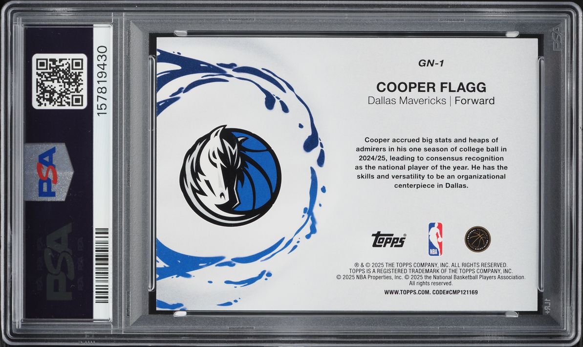 2025 Topps Generation Now Cooper Flagg ROOKIE #GN-1 PSA 10 GEM MINT