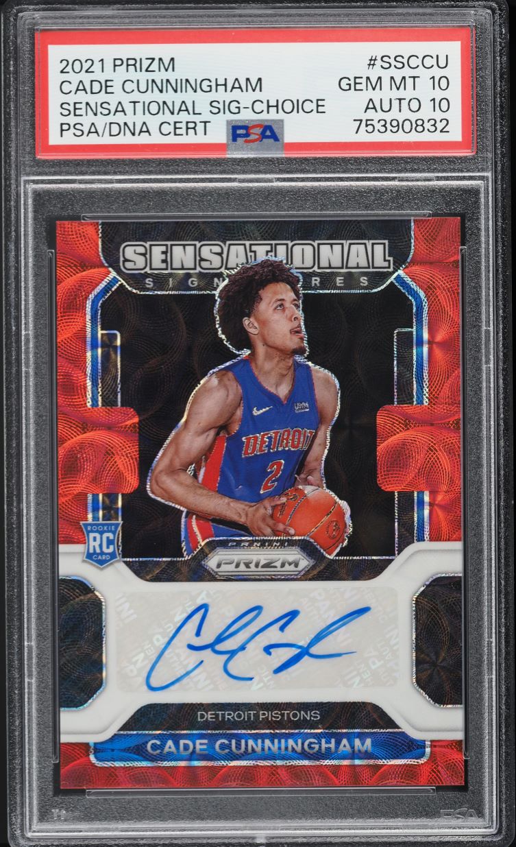 2021 Panini Prizm Sensational Choice Cade Cunningham ROOKIE AUTO DNA 10 PSA 10
