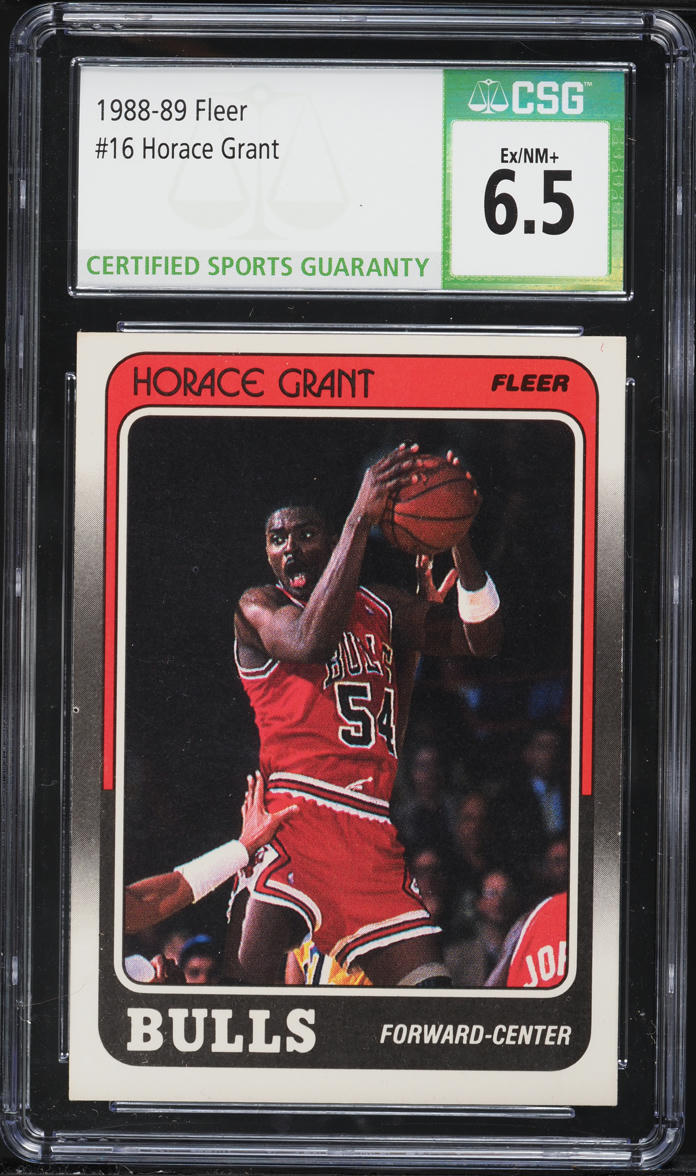 1988 Fleer Basketball Horace Grant ROOKIE #16 CSG 6.5 EXMT+
