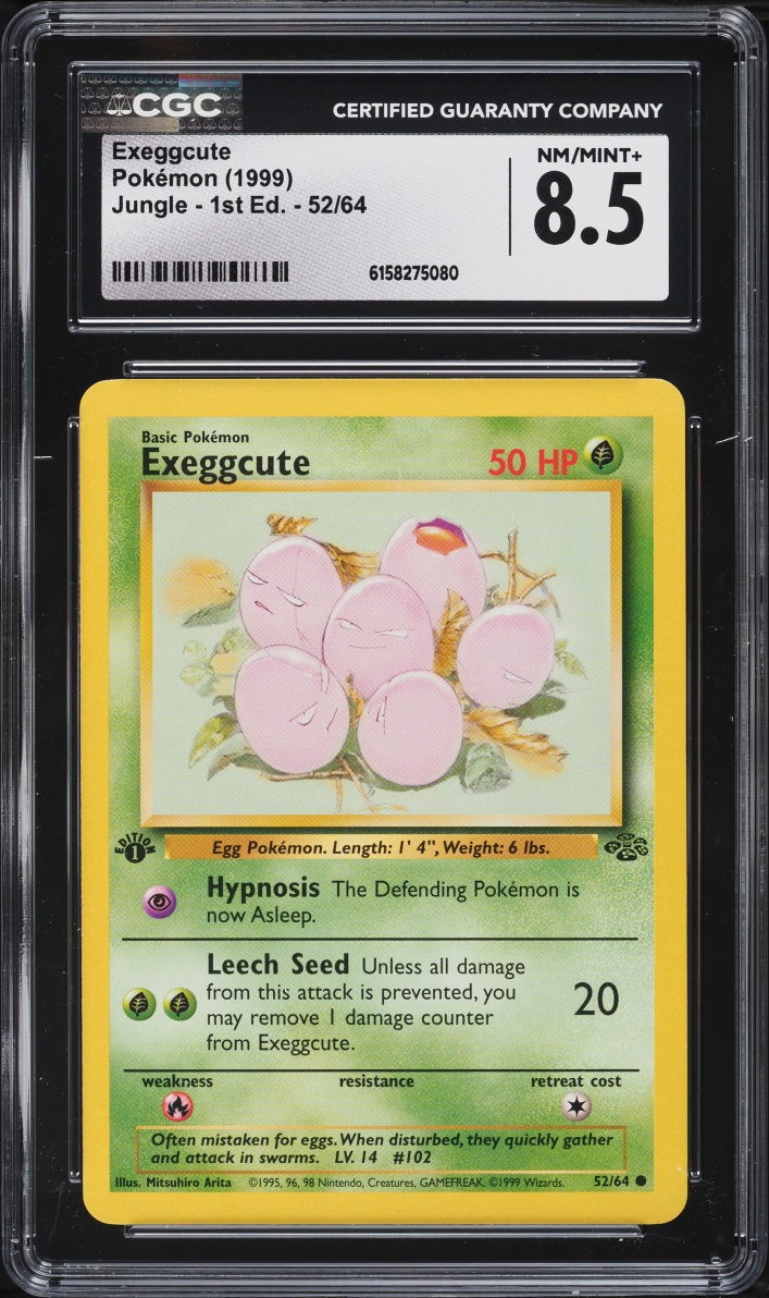 1999 Pokemon Jungle 1st Edition Exeggcute #52 CGC 8.5 NM-MT+
