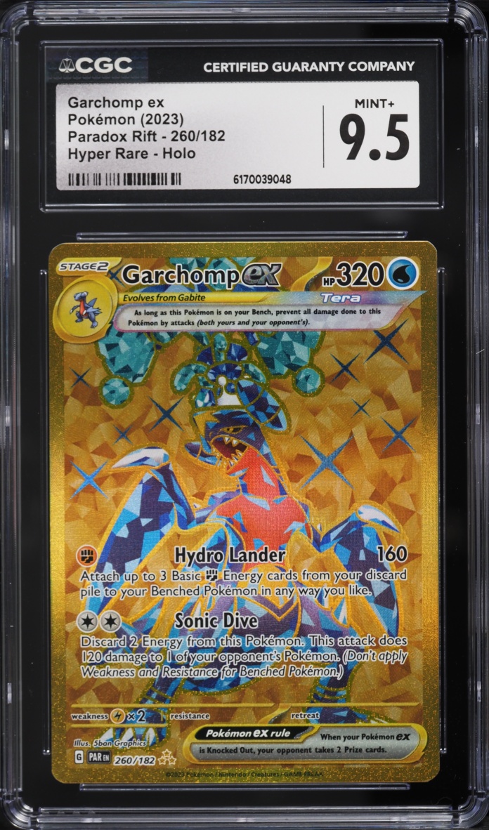 2023 Pokemon Scarlet & Violet Paradox Rift Gold Rare Garchomp Ex #260 CGC 9.5 MINT+