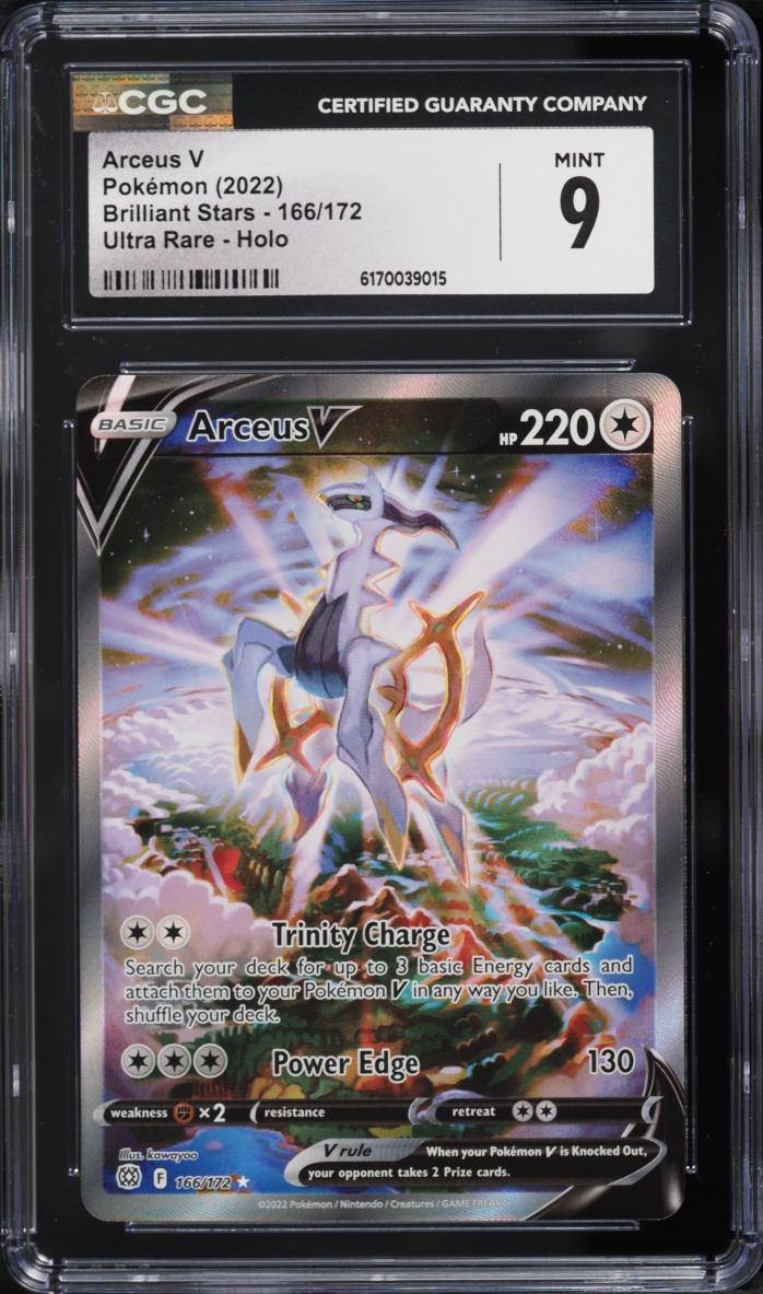 2022 Pokemon Sword & Shield Brilliant Stars Alt Art Arceus V #166 CGC 9 MINT