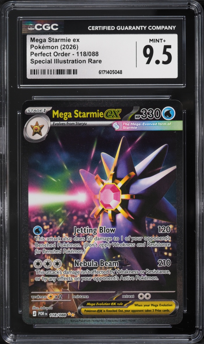 2026 Pokemon Mega Evolution Perfect Order SIR Mega Starmie EX #118 CGC 9.5 MINT+