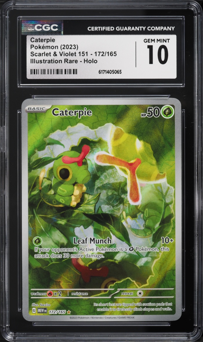 2023 Pokemon Scarlet & Violet 151 IR Caterpie #172 CGC 10 GEM MINT