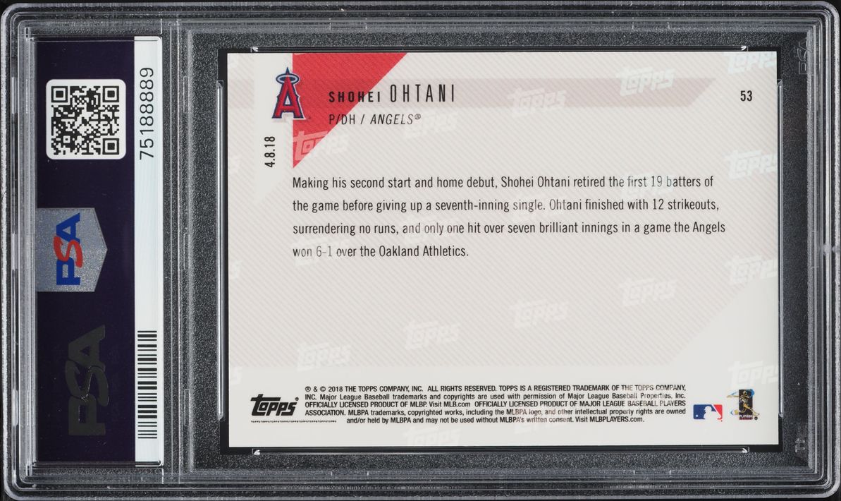 2018 Topps Now Shohei Ohtani ROOKIE #53 PSA 10 GEM MINT