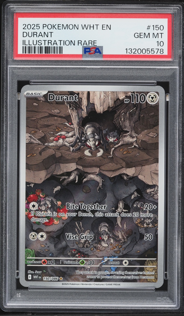 2025 Pokemon Scarlet & Violet White Flare IR Durant #150 PSA 10 GEM MINT