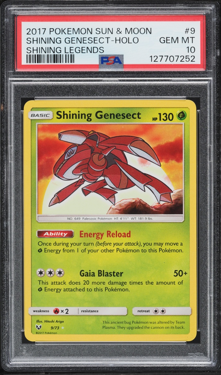 2017 Pokemon Sun & Moon Shining Legends Holo Shining Genesect #9 PSA 10 GEM MINT