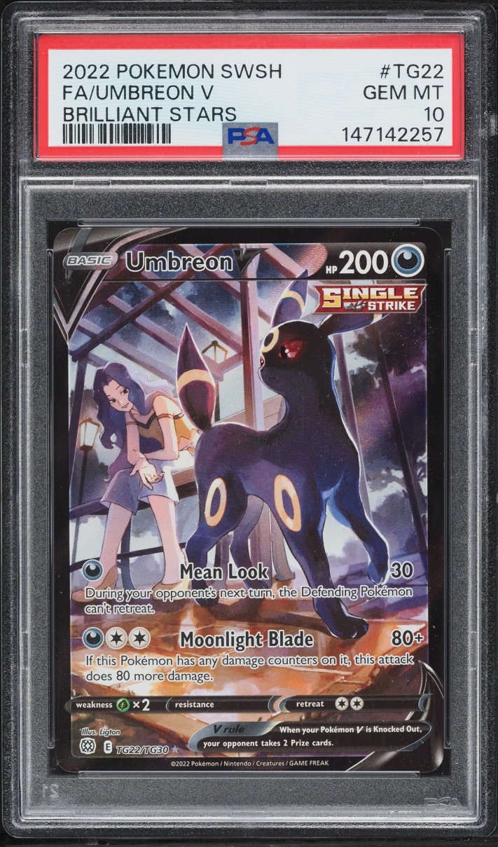 2022 Pokemon Sword & Shield Brilliant Stars CHR Umbreon V #TG22 PSA 10 GEM MINT