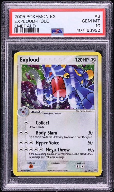 2005 Pokemon EX Emerald Holo Exploud #3 PSA 10 GEM MINT