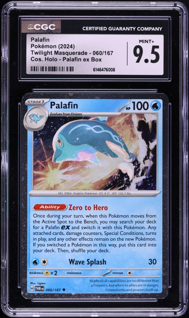 2024 Pokemon Scarlet & Violet Promo Twilight Masquerade Cosmos Holo Palafin #60 CGC 9.5 MINT+