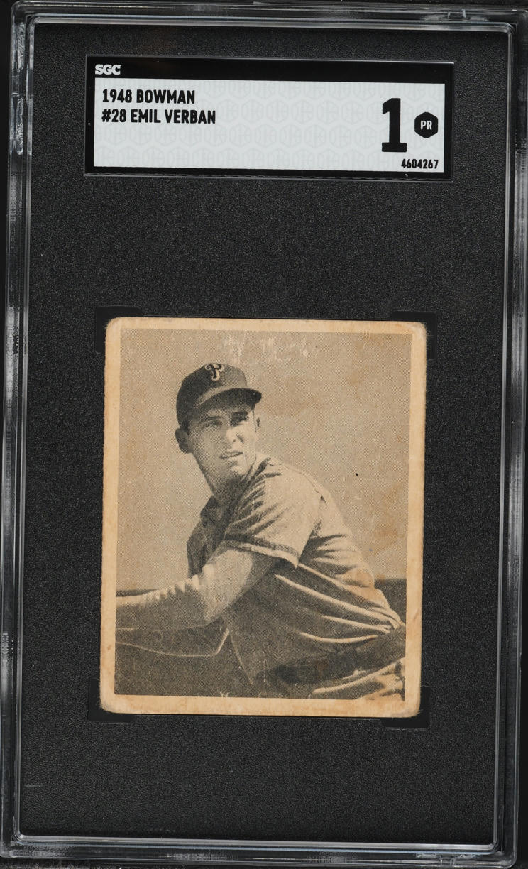 1948 Bowman Emil Verban SHORT PRINT #28 SGC 1 PR