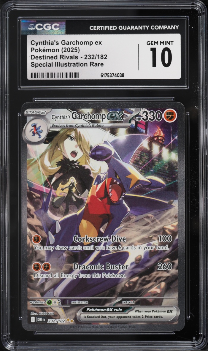 2025 Pokemon Scarlet & Violet Destined Rivals SIR Cynthia's Garchomp ex #232 CGC 10 GEM MINT