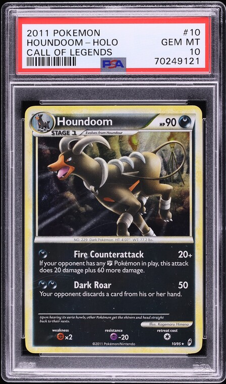 2011 Pokemon Call Of Legends Holo Houndoom #10 PSA 10 GEM MINT