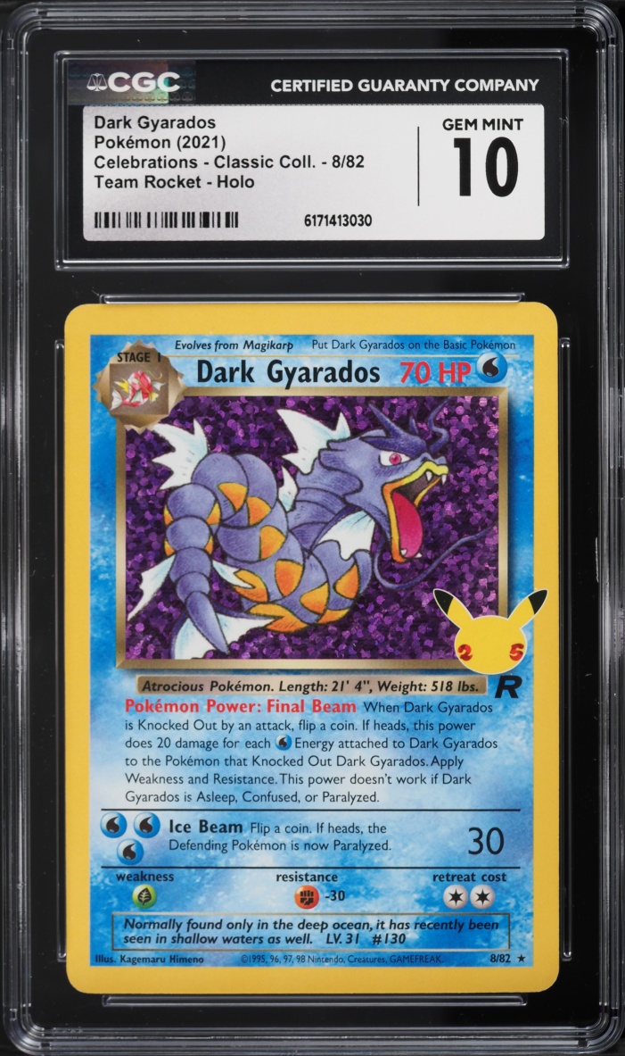 2021 Pokemon Sword & Shield Celebrations Classic Holo Dark Gyarados #8 CGC 10 GEM MINT
