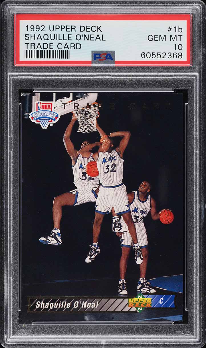 1992 Upper Deck Trade Card Shaquille O'Neal ROOKIE #1b PSA 10 GEM MINT