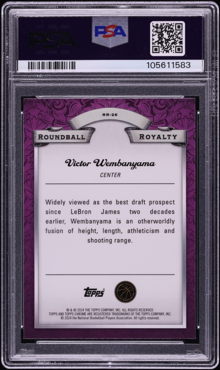 2023 Topps Chrome Roundball Royalty Victor Wembanyama ROOKIE #RR26 PSA 10 GEM MINT