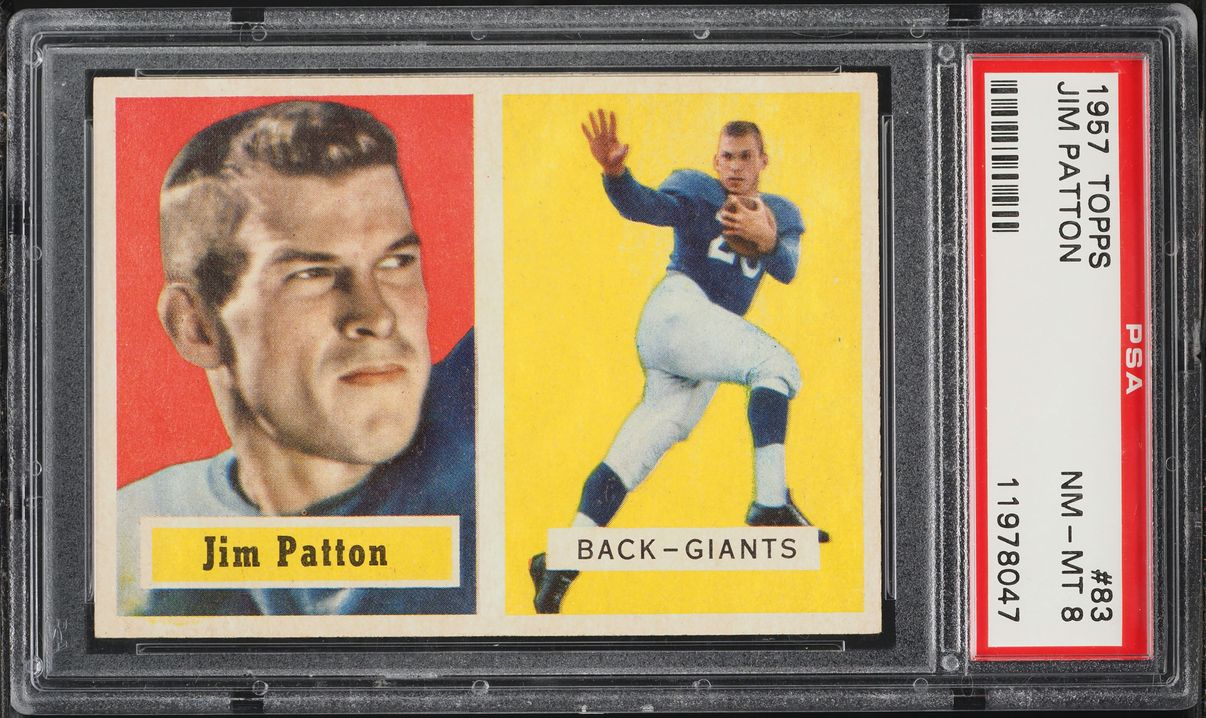1957 Topps Football Jim Patton #83 PSA 8 NM-MT