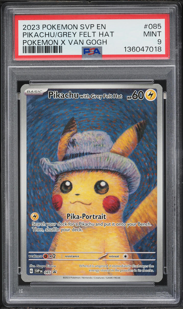 2023 Pokemon Scarlet & Violet Promo Van Gogh Full Art Pikachu With Grey Felt Hat #85 PSA 9 MINT