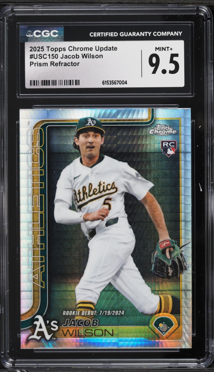 2025 Topps Chrome Update Prism Refractor Jacob Wilson ROOKIE #USC150 CGC 9.5 MINT+