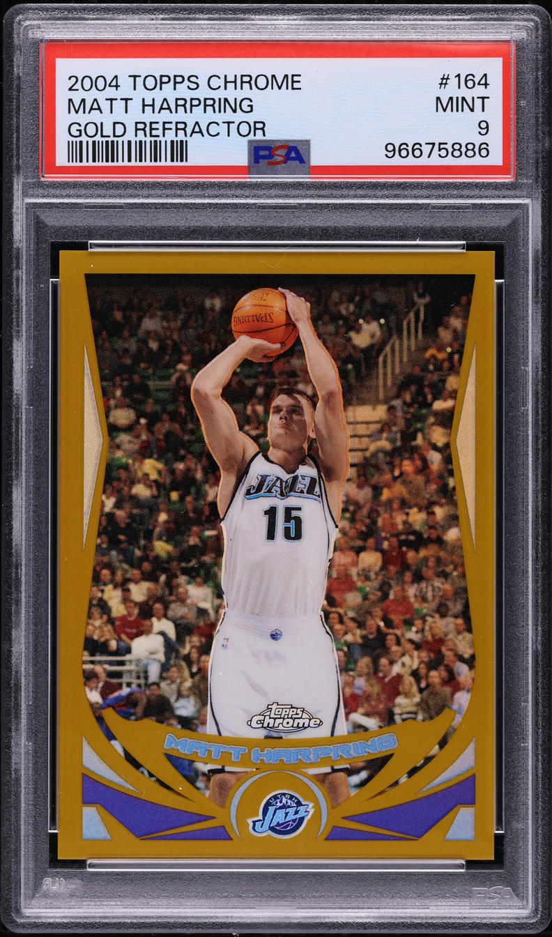 2004 Topps Chrome Gold Refractor Matt Harpring /99 #164 PSA 9 MINT