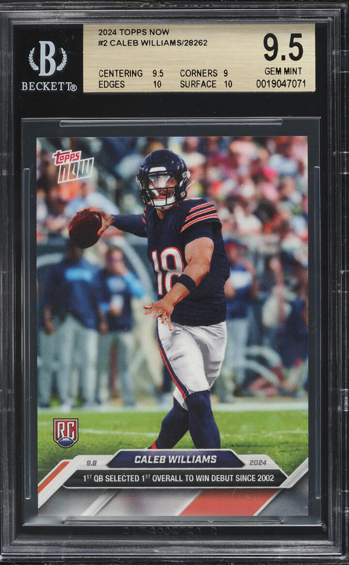 2024 Topps Now Caleb Williams ROOKIE #2 BGS 9.5 GEM MINT