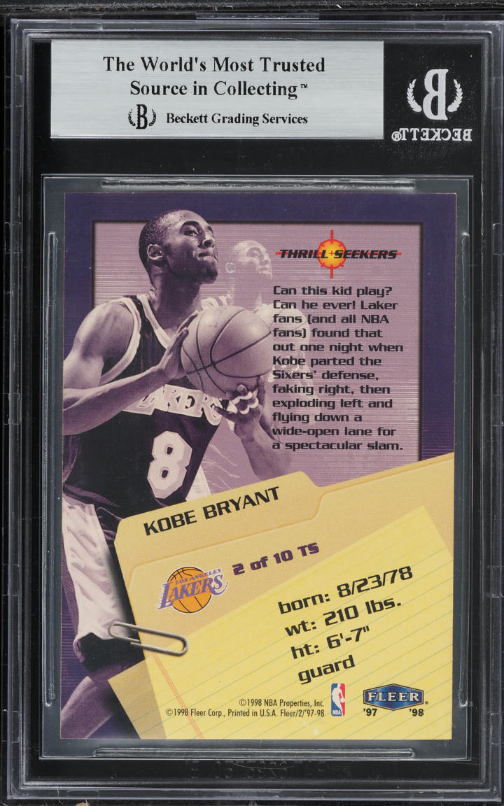 1997 Fleer Thrill Seekers Kobe Bryant #2 BGS 9 MINT