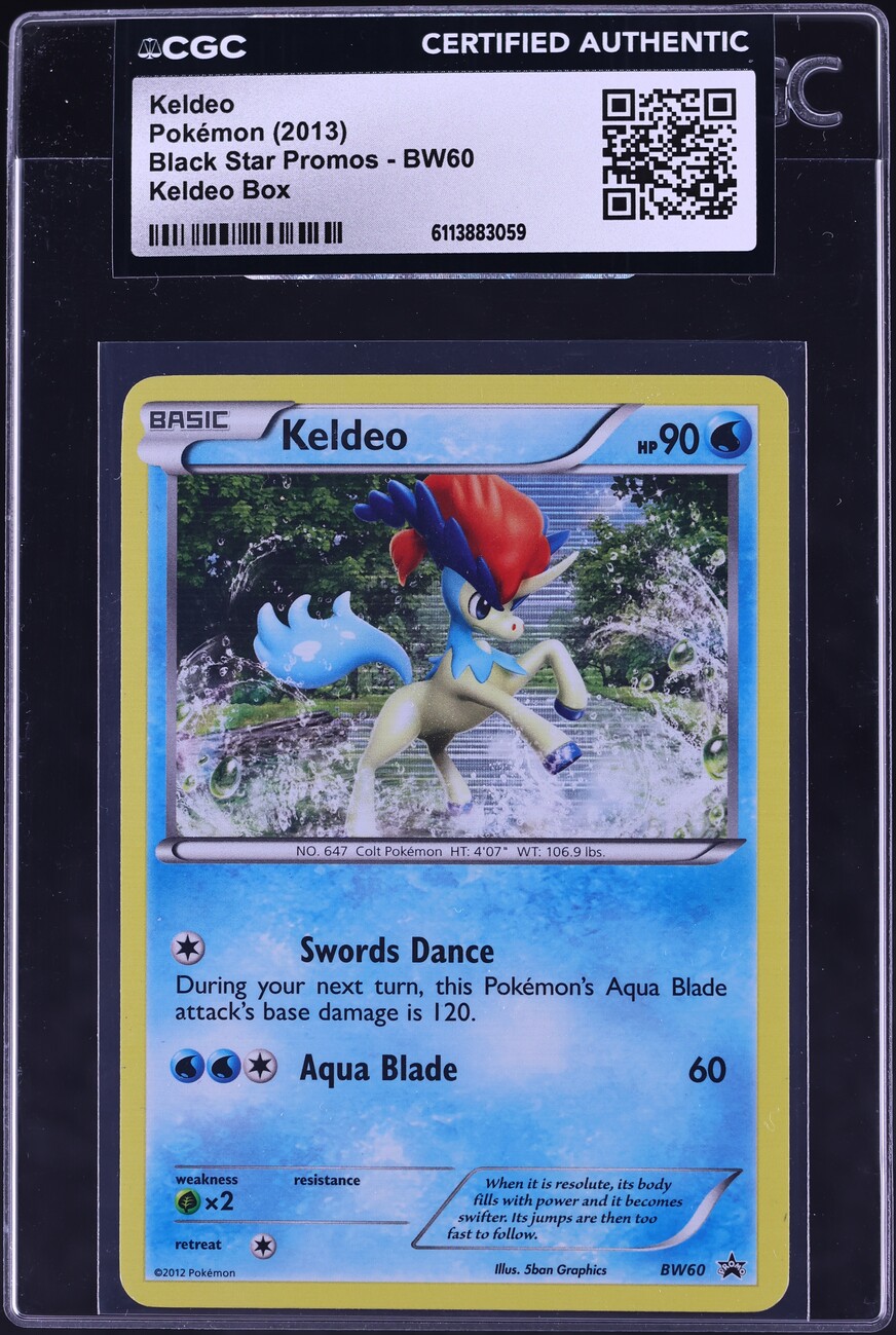 2013 Pokemon Black & White Black Star Promo Holo Keldeo #BW60 CGC AUTH