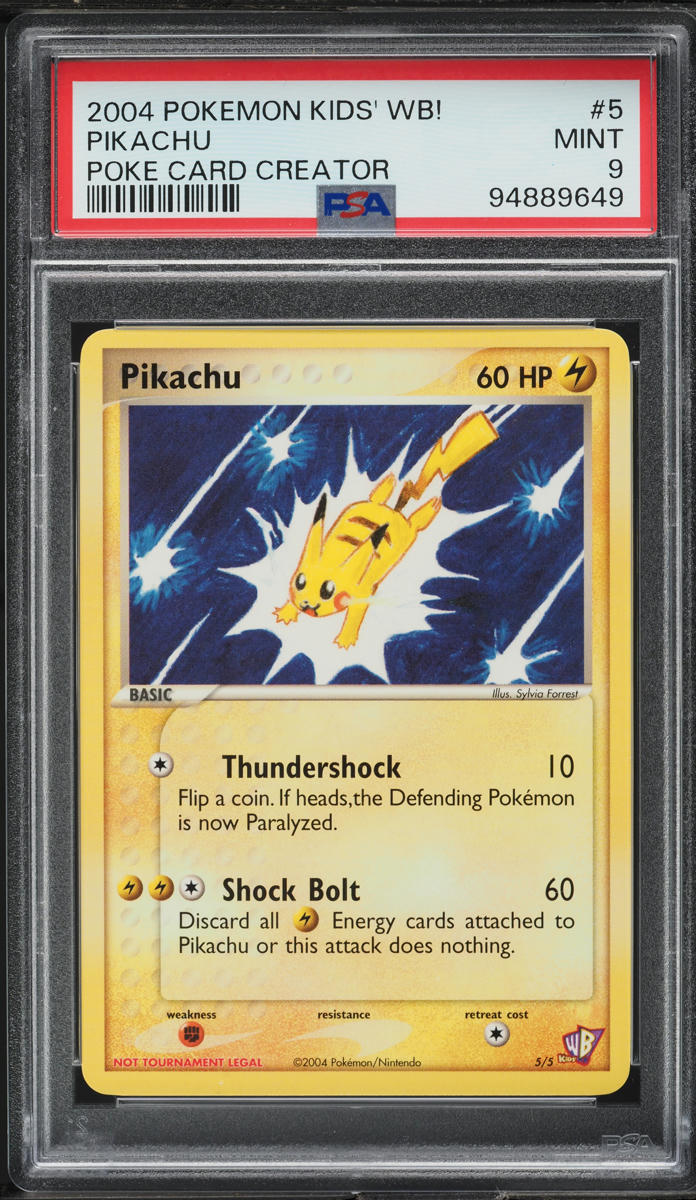 2004 Pokemon Kids' WB! Poke Card Creator Pikachu #5 PSA 9 MINT