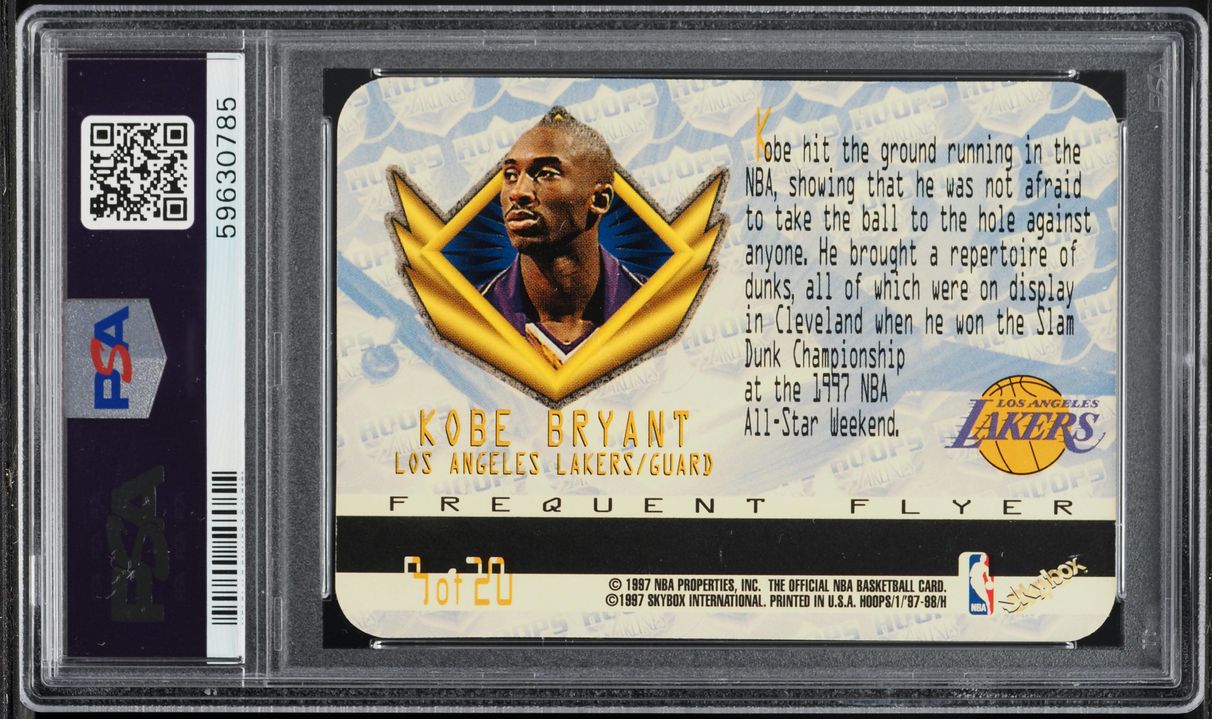 1997 Hoops Frequent Flyer Club Kobe Bryant #9 PSA 9 MINT