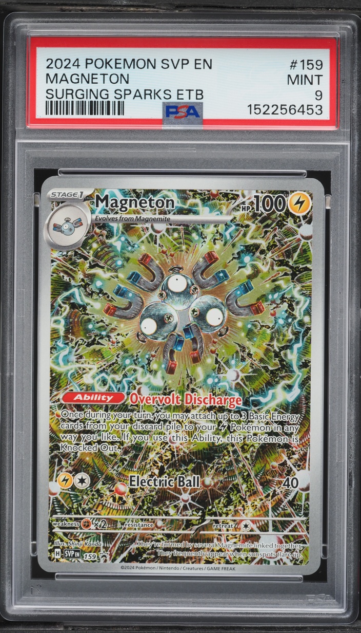 2024 Pokemon Scarlet & Violet Promo Surging Sparks ETB Alt Art Magneton #159 PSA 9 MINT