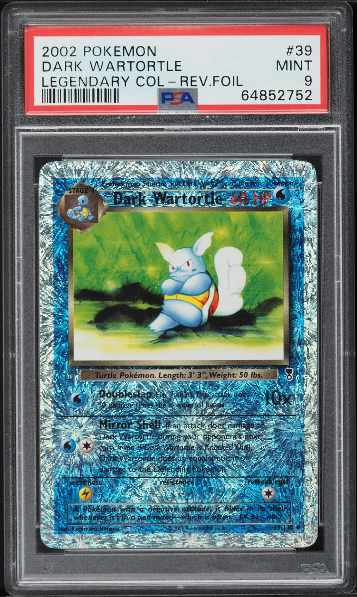 2002 Pokemon Legendary Collection Reverse Holo Dark Wartortle #39 PSA 9 MINT