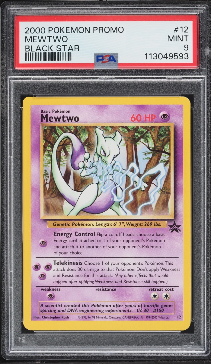 2000 Pokemon Promo Mewtwo #12 PSA 9 MINT