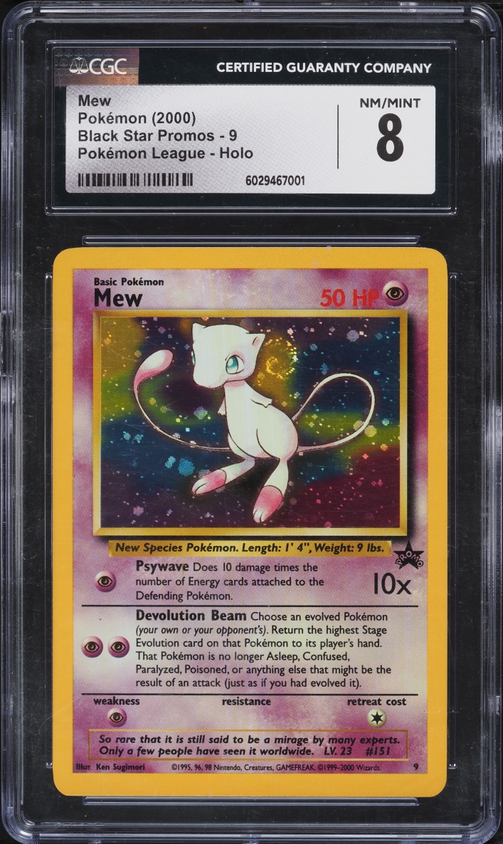 2000 Pokemon League Black Star Promo Holo Mew #9 CGC 8 NM-MT