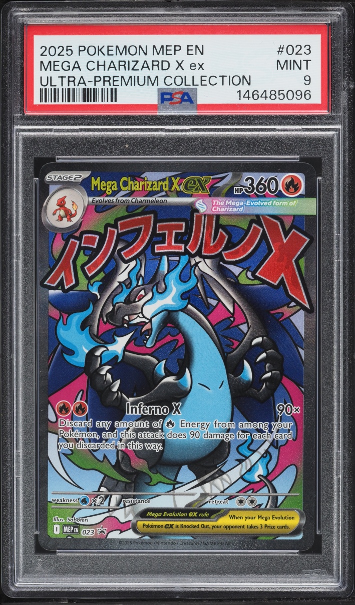 2025 Pokemon Mega Evolution Promo Ultra Premium Full Art Mega Charizard X ex #23 PSA 9 MINT