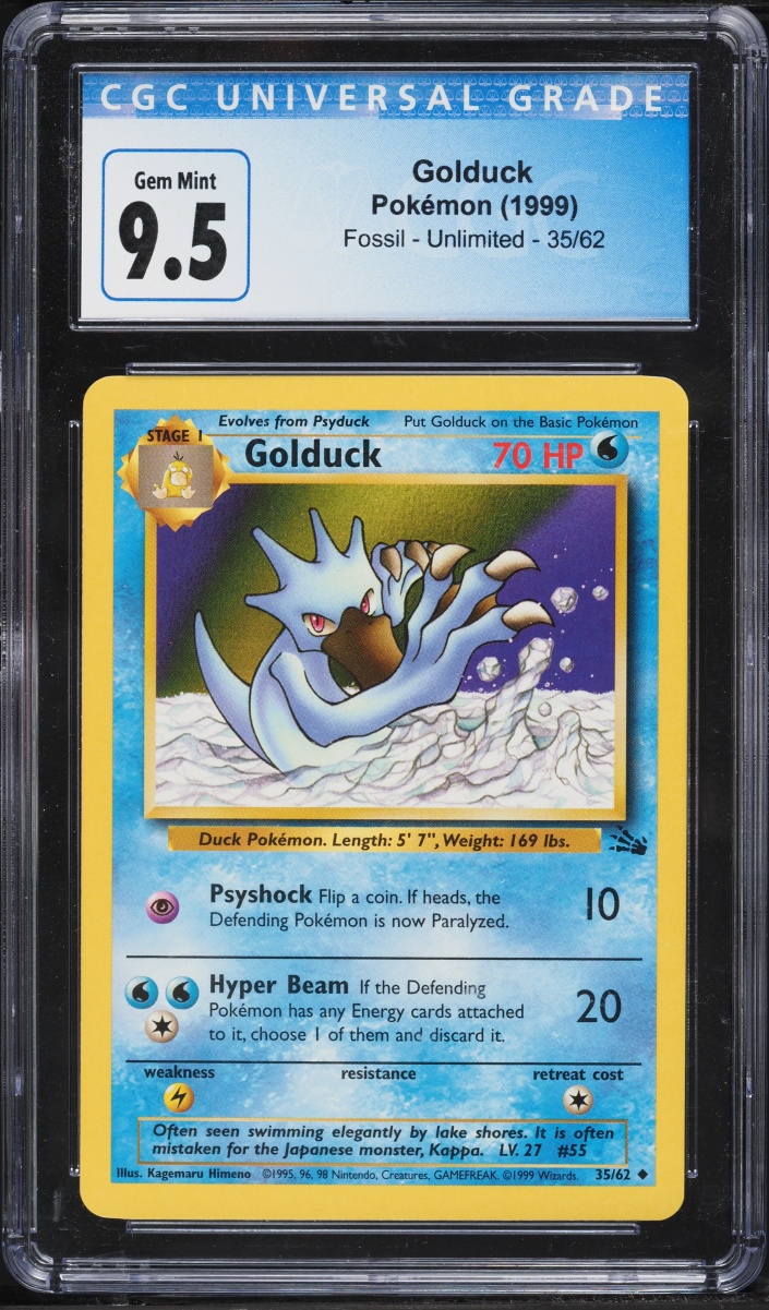 1999 Pokemon Fossil Golduck #35 CGC 9.5 GEM MINT