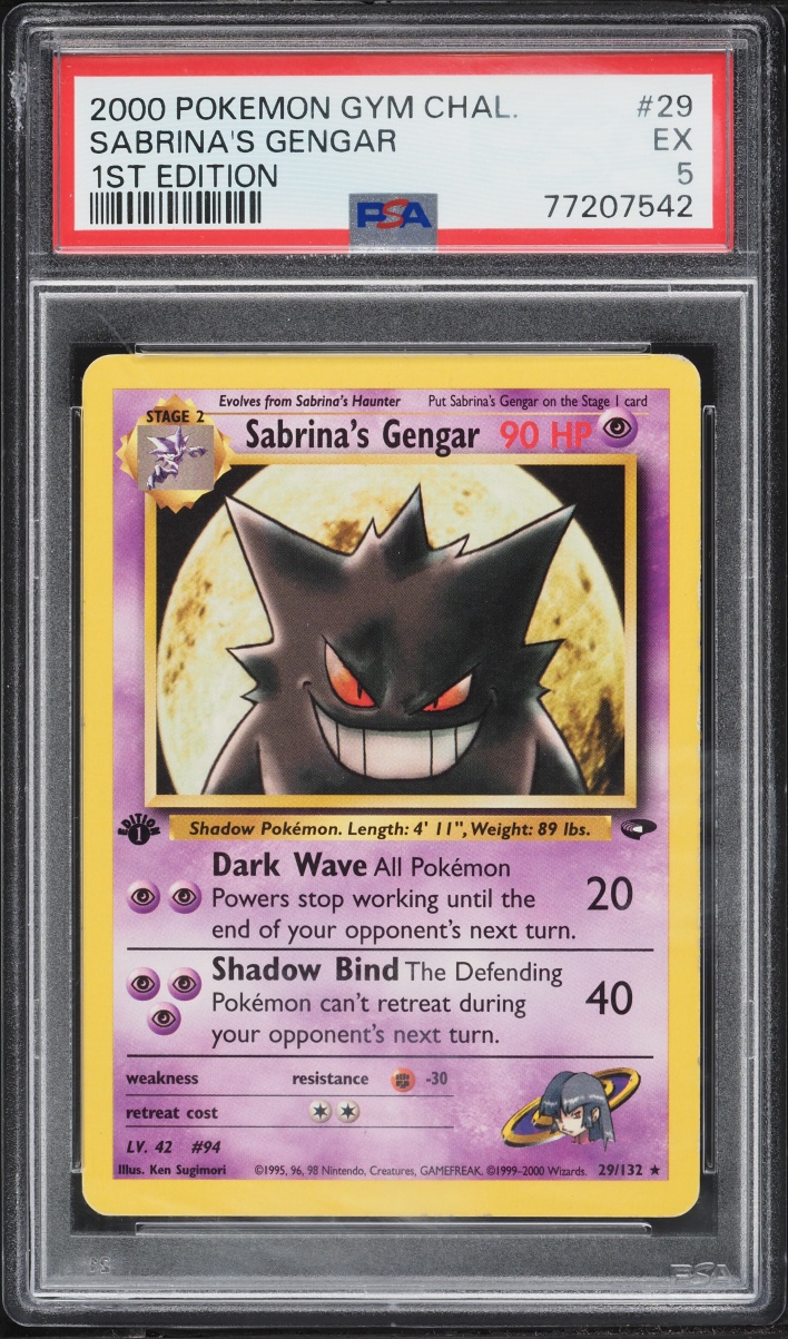 2000 Pokemon Gym Challenge 1st Edition Sabrina's Gengar #29 PSA 5 EX